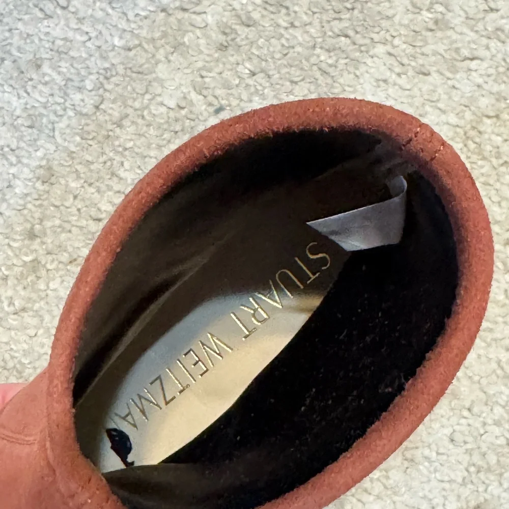 Women's Suede Ankle Boots - Rust - Picture 8 of 9